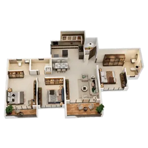 Royal Sky Eloria Rahatani 3 BHK Floor Plan Image